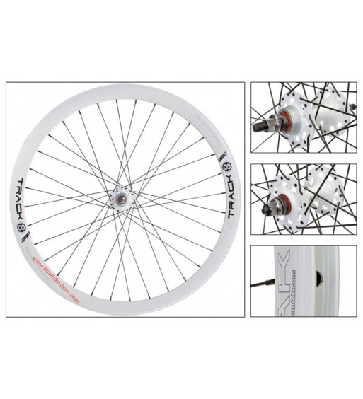 Rueda Trasera Fixie Origin Track Attak Blanco Radios